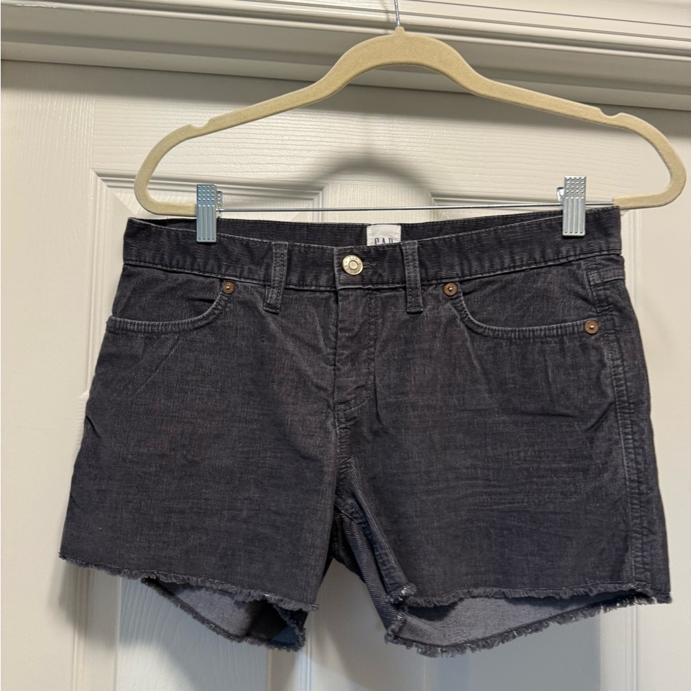 GAP Black Jean Shorts Distressed Hem